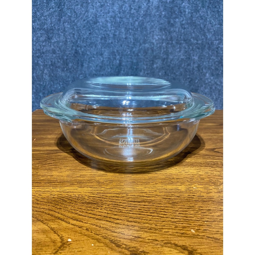 Pyrex 023 Clear Glass Casserole Dish with Lid 1.5L Round Oven Microwave Safe USA